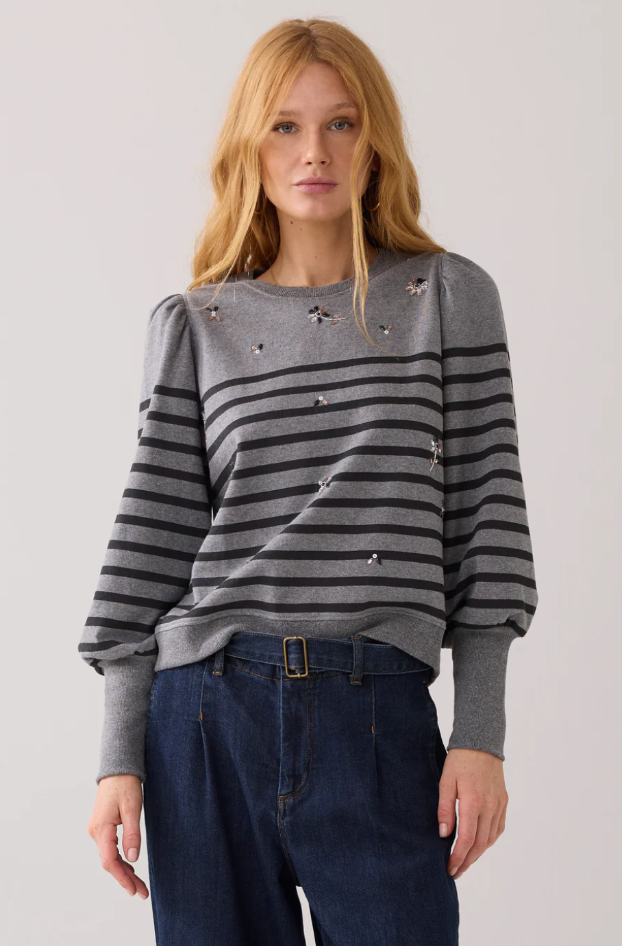 Summum Embellished Stripe Sweater
