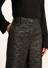 Load image into Gallery viewer, Faye Black Gold Trouser
