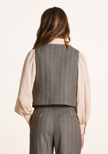 Load image into Gallery viewer, Faye Grey/Pink Stripe Waistcoat
