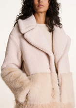 Load image into Gallery viewer, Faye Ecru Coat Fur Trim
