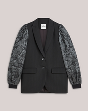 Load image into Gallery viewer, Summum Pinstripe Blazer with Jacquard Sleeve
