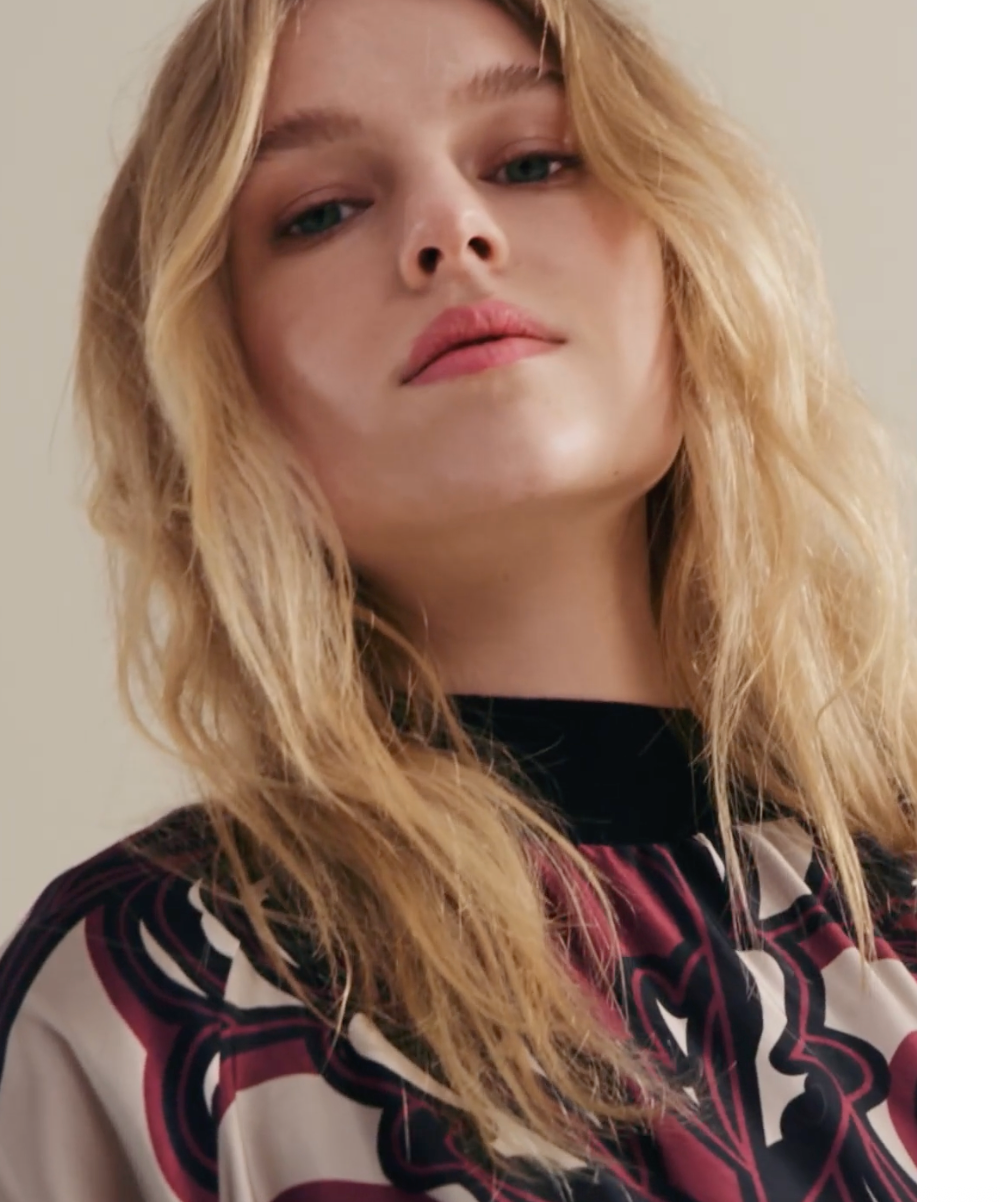 Summum Printed High Neck Top