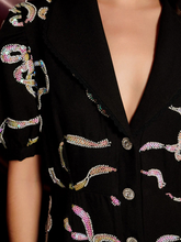 Load image into Gallery viewer, SJ Ripple Bow Embellished Midi Dress
