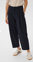 Load image into Gallery viewer, Part Two Solbritt Trouser Navy Pinstripe

