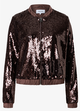 Load image into Gallery viewer, More and More Chocolate Sequin Zip Jacket
