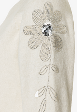 Load image into Gallery viewer, More &amp; More Sweatshirt with Pearls 3/4 sleeve Powder Creme
