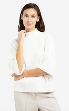 Load image into Gallery viewer, YaYa Sweater with 3/4 sleeve Snowfall White
