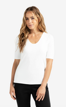 Load image into Gallery viewer, Yaya V Neck White Tee
