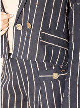 Load image into Gallery viewer, Aimee Navy stripe jacket
