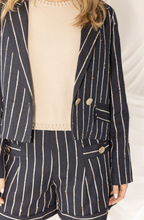 Load image into Gallery viewer, Aimee Navy stripe jacket
