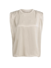 Load image into Gallery viewer, Yaya Sleeveless Top with Pleats Cashmere Grey
