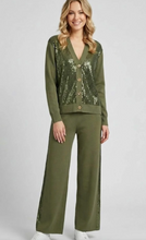 Load image into Gallery viewer, Bella Charline Sequin Knit Trouser Khaki
