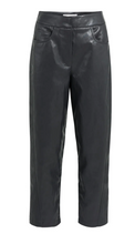 Load image into Gallery viewer, Yaya Faux Leather Trousers Black
