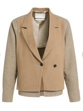 Load image into Gallery viewer, Yaya Contrast Blazer Otter Brown

