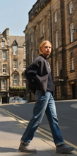 Load image into Gallery viewer, Yaya Jersey Top with Removable Cuff Navy
