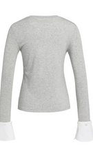 Load image into Gallery viewer, Yaya Jersey Top with Removable Cuff Grey
