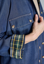 Load image into Gallery viewer, Allegra Denim Check Contrast Blouse
