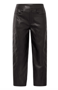Yasmine Chocolate Faux leather trousers