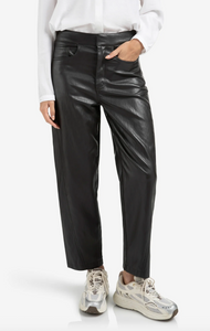 Yasmine Chocolate Faux leather trousers