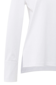 Yasmine Jersey top with woven cuffs and slit detail