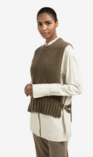 Load image into Gallery viewer, Yasmine Ribbed sleeveless sweater with side buckles
