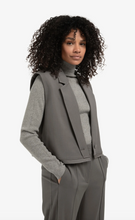 Load image into Gallery viewer, Yasmine Sleeveless Short Blazer Dark Night Grey

