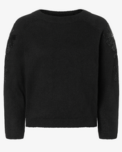 Load image into Gallery viewer, More &amp; More Sweatshirt with Pearls 3/4 sleeve Black
