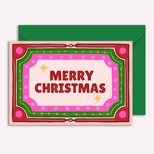 Load image into Gallery viewer, Merry Christmas Card | Vintage Retro Holiday Card | Seasonal
