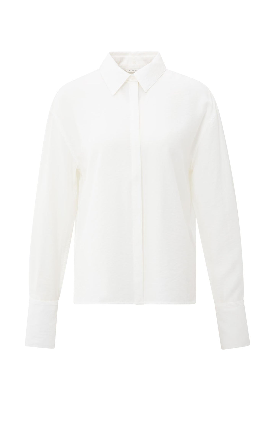 Blouse with removable collar and cuffs