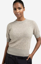 Load image into Gallery viewer, Knitted short sleeve sweater with double rib details
