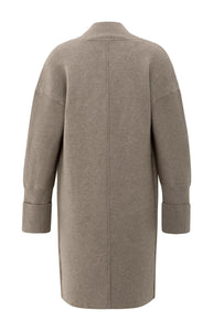 Long coatigan with patch pockets
