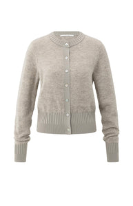 Long sleeve cardigan with double rib details - Type: product