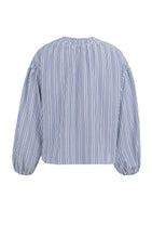 Load image into Gallery viewer, Striped blouse with shirred details at the shoulders
