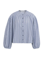 Load image into Gallery viewer, Striped blouse with shirred details at the shoulders - Type: product
