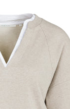 Load image into Gallery viewer, Sweatshirt with V-neck and woven collar
